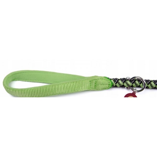 Lesa Caini COMFORT Cordelina (1.5x120 cm) JK Verde - Maner Captusit, Carabina Sigura, Reflectorizanta