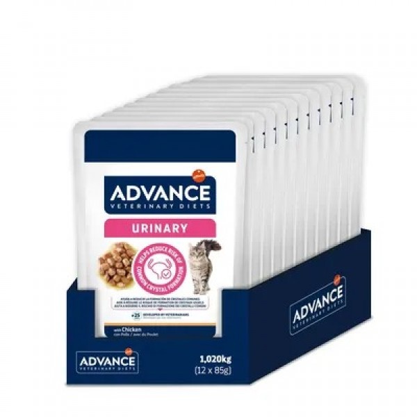 Set 12 plicuri x 85 gr, Hrana umeda pentru pisici, Advance Urinary