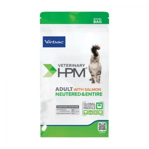 Hrana uscata pentru pisici, Virbac Adult Neutered & Entired cu somon 3 kg