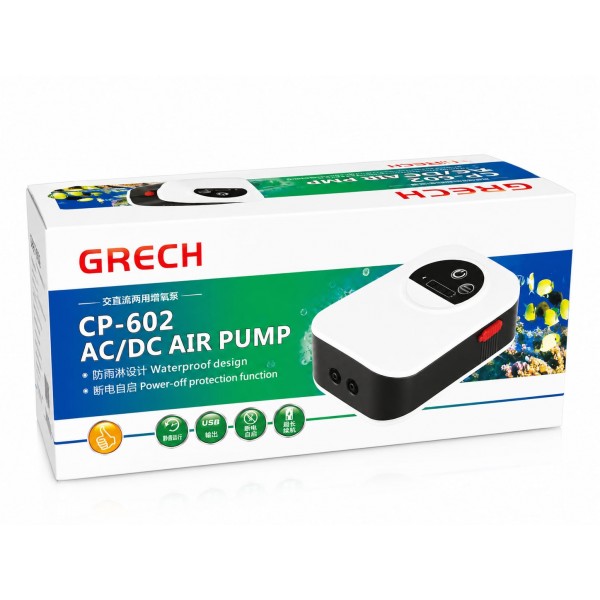 Pompa aer acvariu AC/DC SUNSUN cu acumulator CP-602 2*1.L/min 1.5W