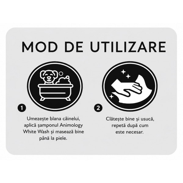 Șampon pentru câini cu blana alba, Animology White Wash, 250 ml