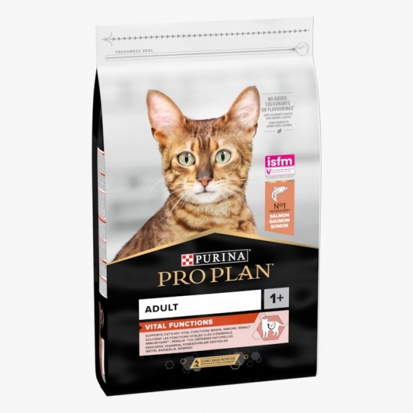 Hrana uscata pentru pisici, Purina Pro Plan Adult cu Somon, Vital Function, 10 kg