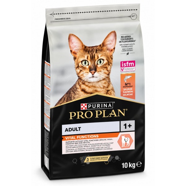 Hrana uscata pentru pisici, Purina Pro Plan Adult cu Somon, Vital Function, 10 kg