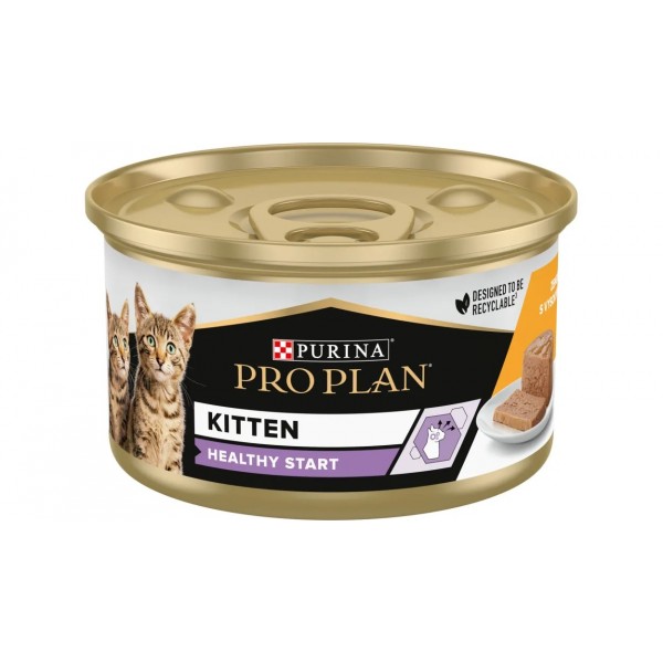 Conserva pentru pisici, Purina Pro Plan Junior cu pui, 85 gr.