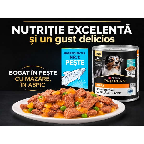 Hrana Umeda Pentru Caini, PURINA Pro Plan Everyday Nutrition Peste in Jeleu Adult, 400 gr