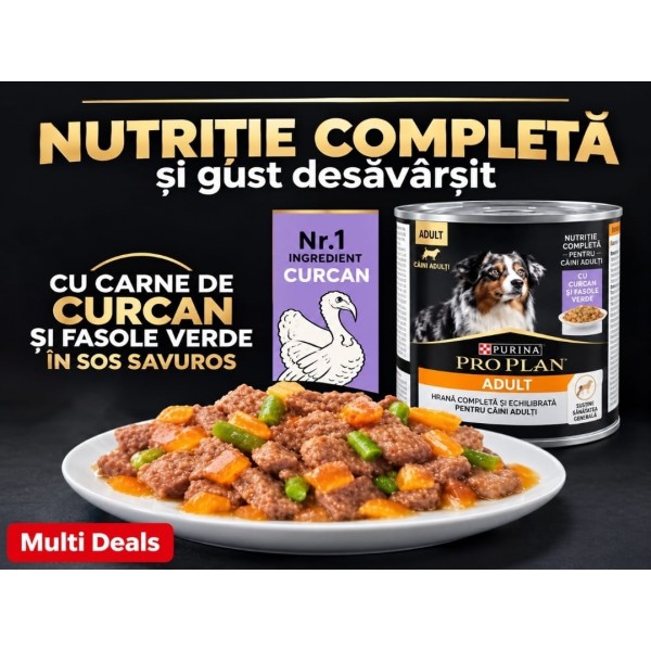 Hrana Umeda Pentru Caini, PURINA Pro Plan Everyday Nutrition Curcan in Jeleu, 400 gr