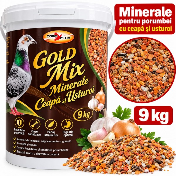 Minerale pentru porumbei, Gold Mix cu Ceapa si Usturoi, 9 kg