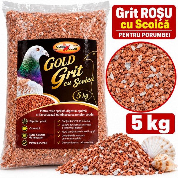 Pigeon Gold, Grit Rosu cu Scoica, 5 kg