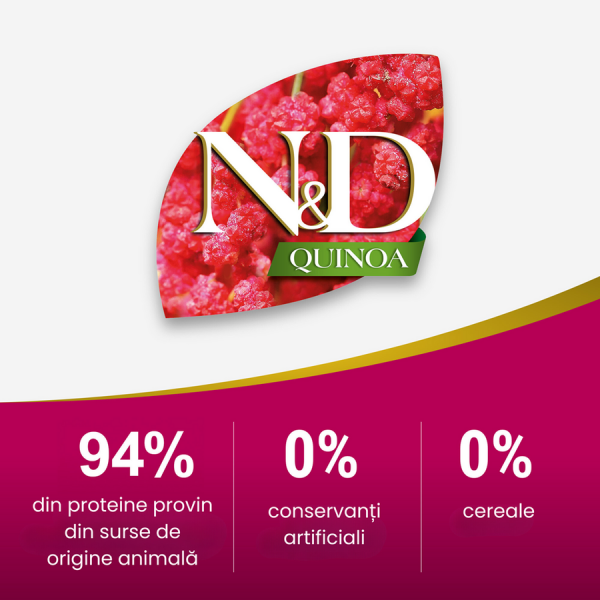 Hrana uscata pentru pisici, Farmina N&D Skin&Coat cu Prepelita,Quinoa si Cocos, 1.5 Kg Hrana uscata pentru pisici, Farmina N&D Skin&Coat cu Prepelita,Quinoa si Cocos, 1.5 Kg